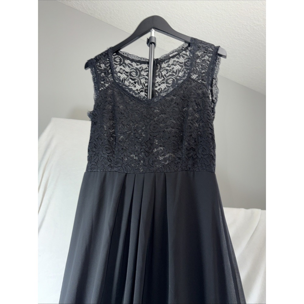 Classic Timeless Miusol Gown Black Lace Top Long Chiffon Skirt Gown Med Elegant‎ - Picture 3 of 12